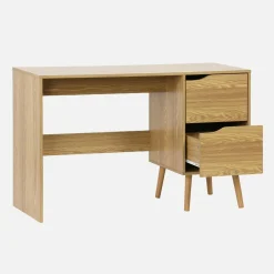 2-drawer desk with vintage walnut effect