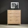 4-drawer herringbone chest