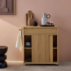 1-drawer kitchen wooden effect sideboard with 2 doors