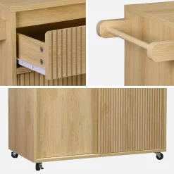 1-drawer kitchen wooden effect sideboard with 2 doors