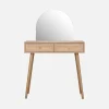 2-drawers dressing table with rounded mirror