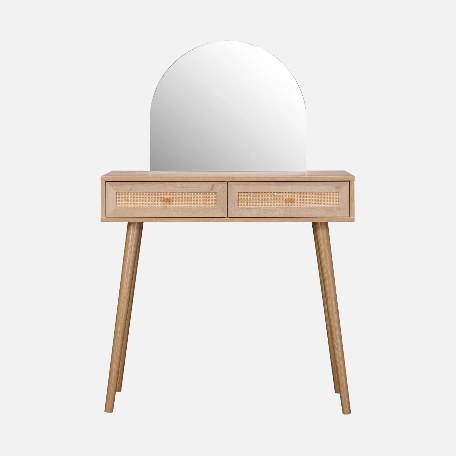 2-drawers dressing table with rounded mirror