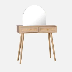 2-drawers dressing table with rounded mirror