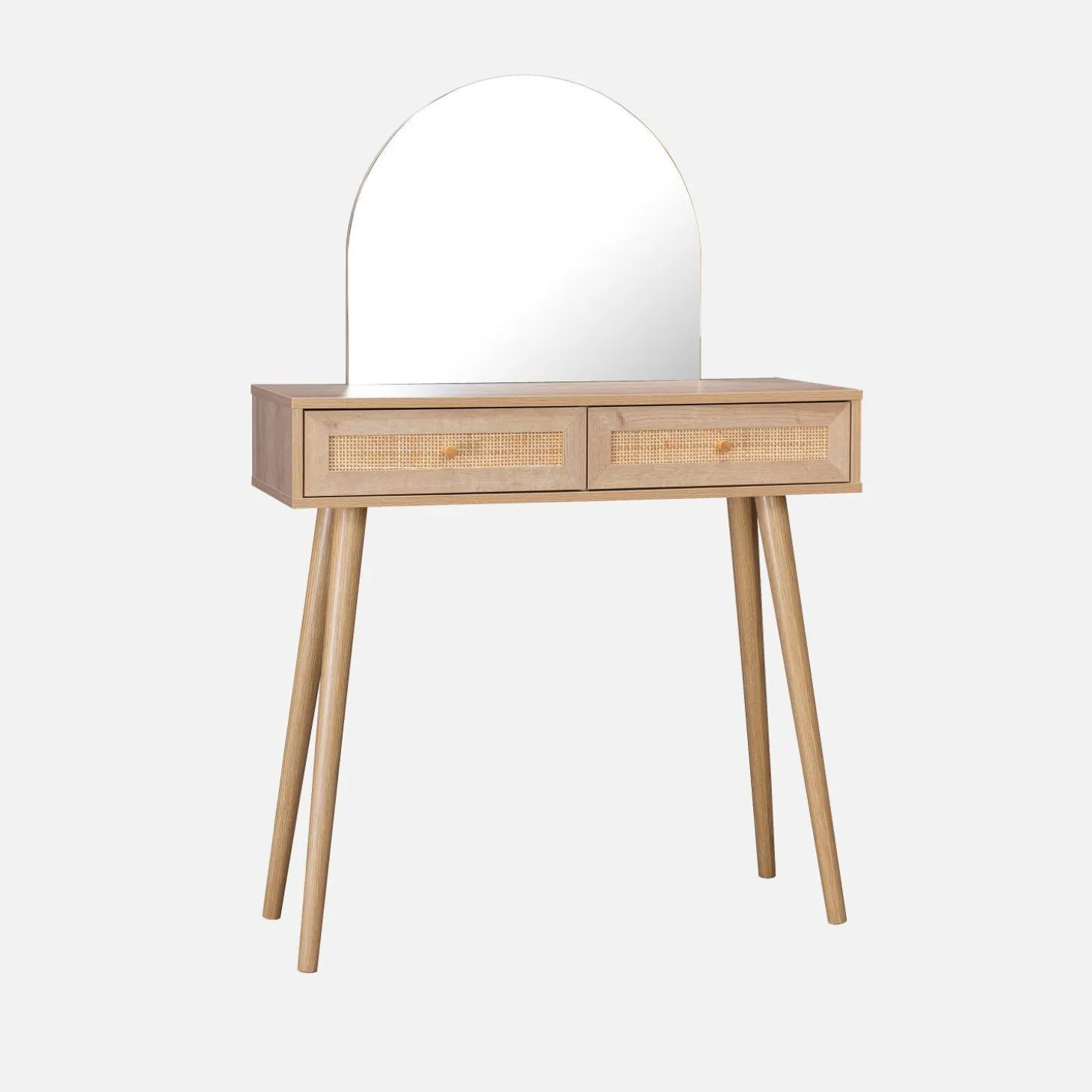 2-drawers dressing table with rounded mirror