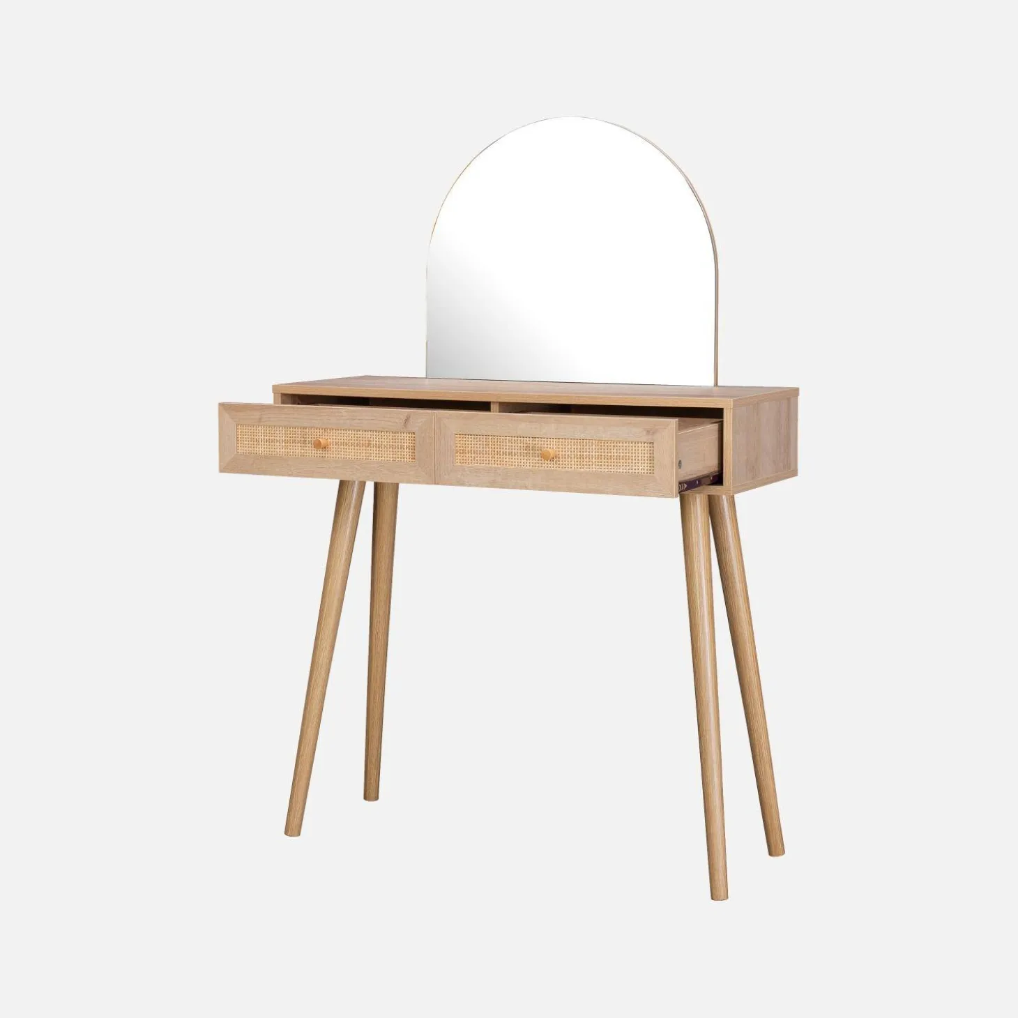 2-drawers dressing table with rounded mirror