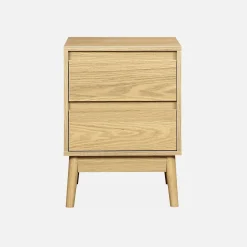 2-drawer wooden-effect bedside table