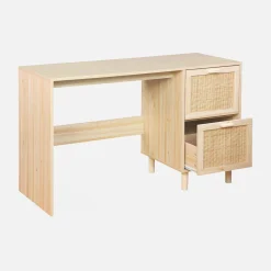 2-drawer woven rattan desk
