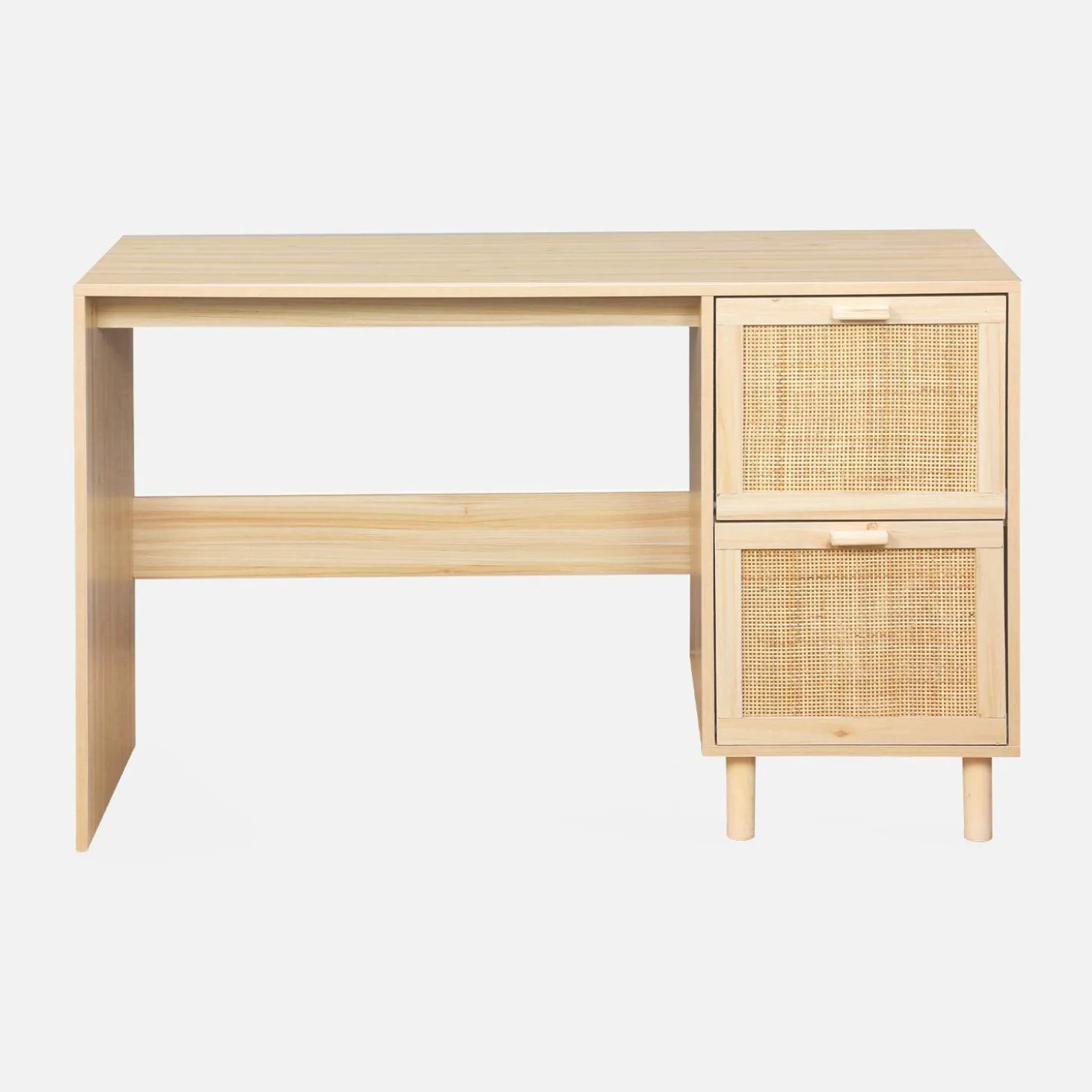 2-drawer woven rattan desk