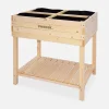 Elevated wooden planter
