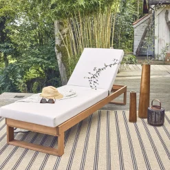 Eucalyptus wood sun lounger, multi-position