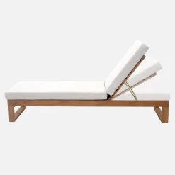 Eucalyptus wood sun lounger, multi-position