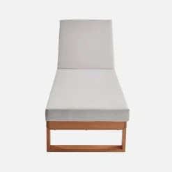 Eucalyptus wood sun lounger, multi-position