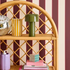 Exotic children's bookshelf in natural rattan
