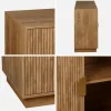 Exotic 4-door mango wood effect sideboard, grooved 180cm