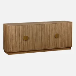 Exotic 4-door mango wood effect sideboard, grooved 180cm