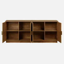 Exotic 4-door mango wood effect sideboard, grooved 180cm