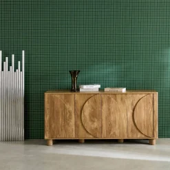 Exotic sideboard wood decor 4 doors 155cm