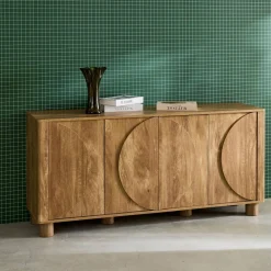 Exotic sideboard wood decor 4 doors 155cm