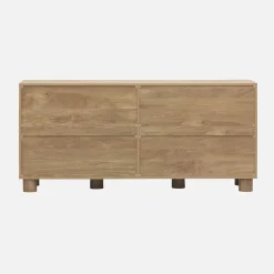 Exotic sideboard wood decor 4 doors 155cm