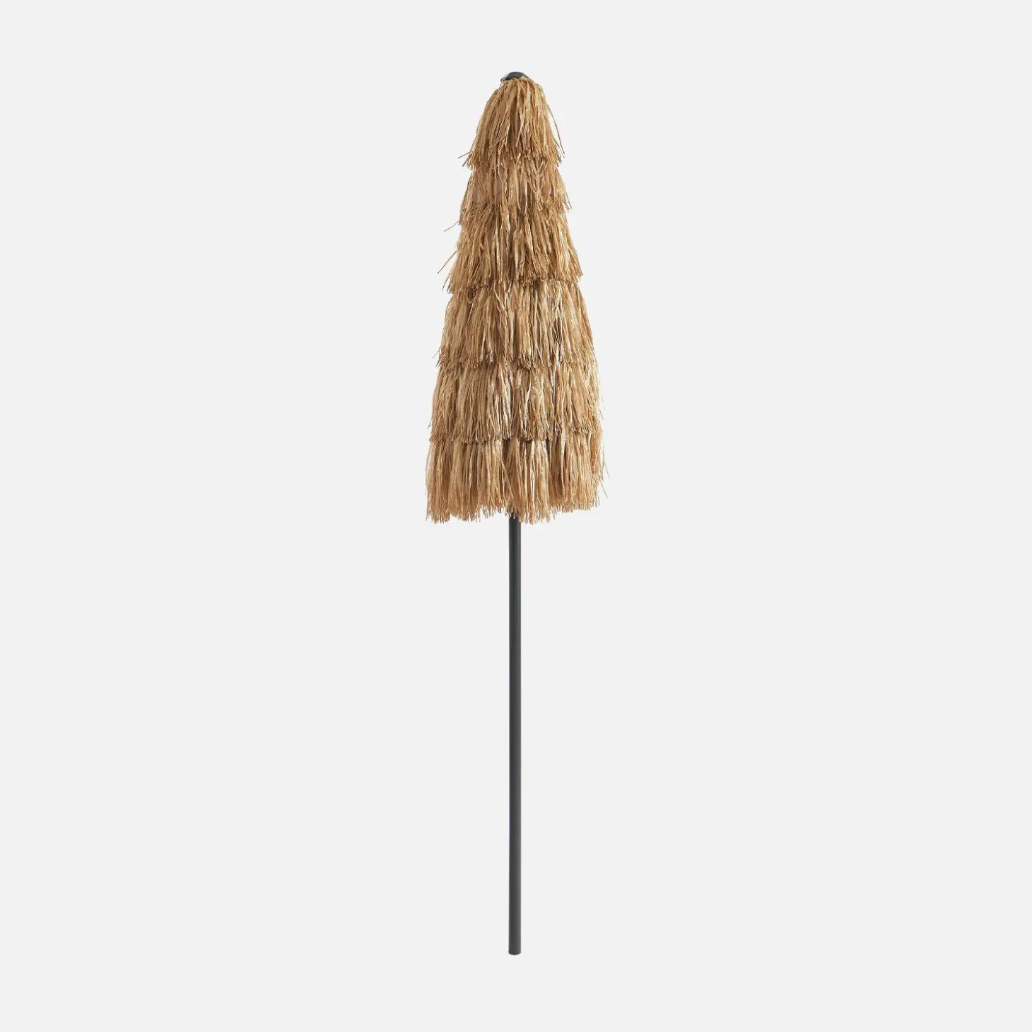 Exotic straight steel parasol wood effect / straw