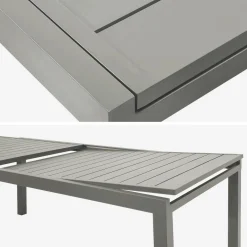 Extendable aluminium garden table for 10-12 people