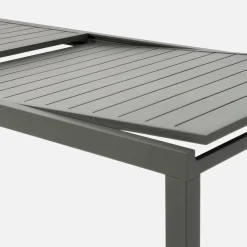 Extendable aluminium garden table + 10 chairs