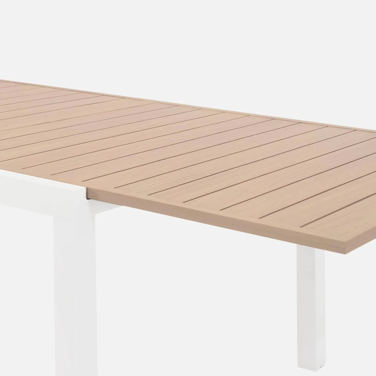 Extendable aluminium garden table + 10 armchairs