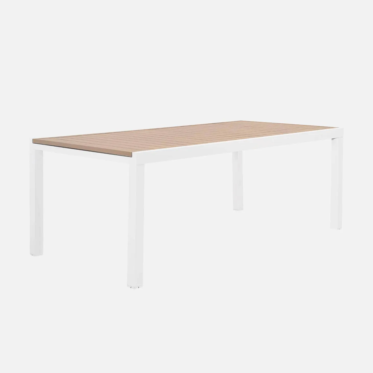 Extendable aluminium garden table + 10 armchairs