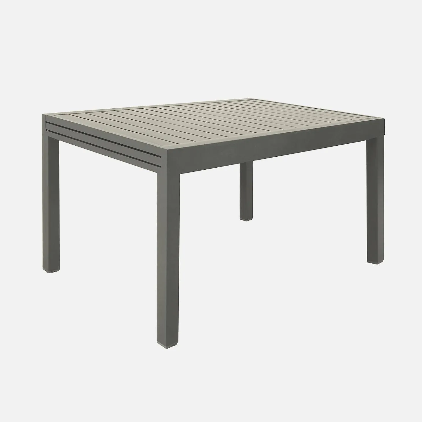 Extendable aluminium garden table + 8 armchairs