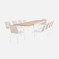Extendable aluminium garden table for 10-12 people