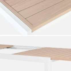 Extendable aluminium garden table for 10-12 people