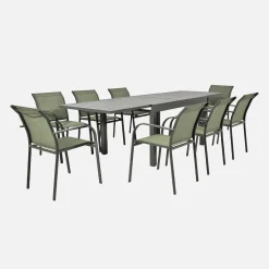 Extendable aluminium garden table, seats 8