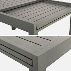 Extendable aluminium garden table, seats 8