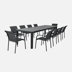 Extendable aluminium garden table 8-10 seats