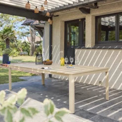 Extendable aluminum garden table 199/258,5 cm seats 12