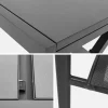 Extendable aluminum garden table 160/240 cm + 8 armchairs