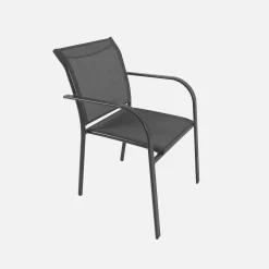 Extendable aluminum garden table 160/240 cm + 8 armchairs