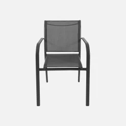 Extendable aluminum garden table 160/240 cm + 8 armchairs