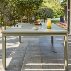 Extendable aluminum garden table 199/258,5 cm seats 12