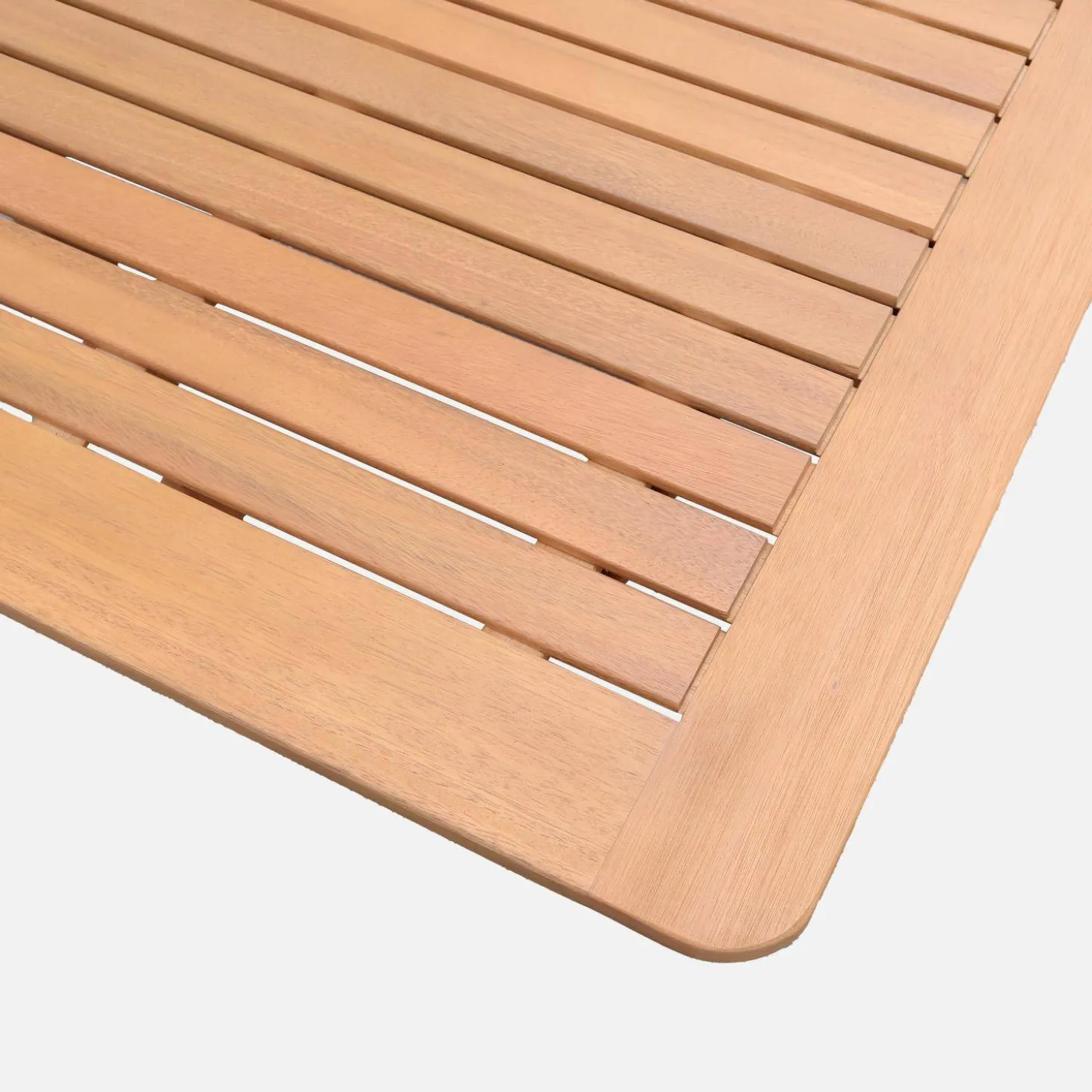 Extendable eucalyptus wood garden table + 12 chairs