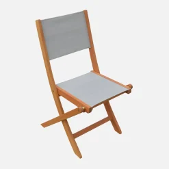 Extendable eucalyptus wood garden table + 6 chairs