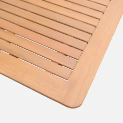 Extendable eucalyptus wood garden table + 8 chairs