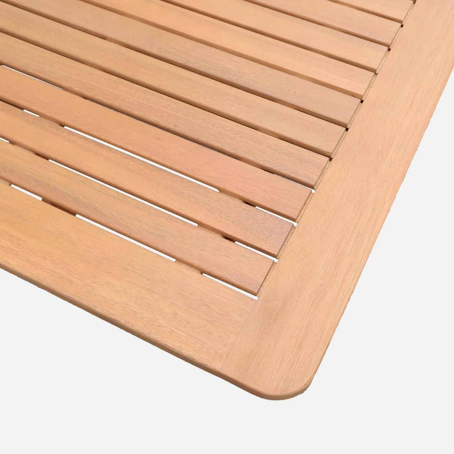 Extendable eucalyptus wood garden table + 6 chairs