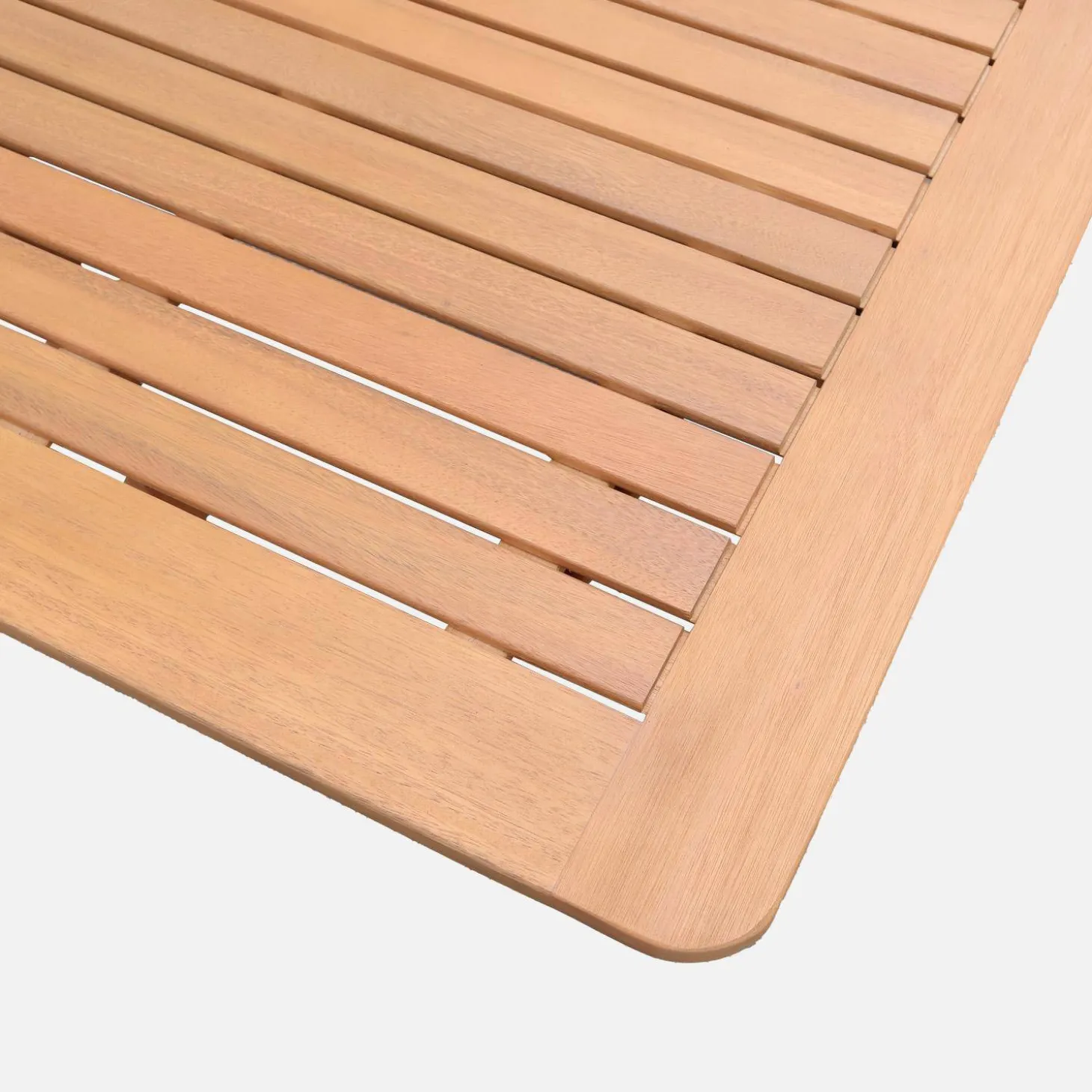 Extendable eucalyptus wood garden table + 6 chairs