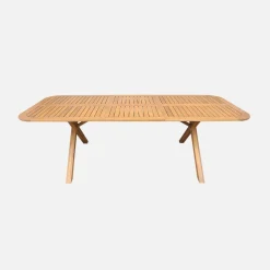 Extendable garden table 180/240cm acacia wood seats 6-8