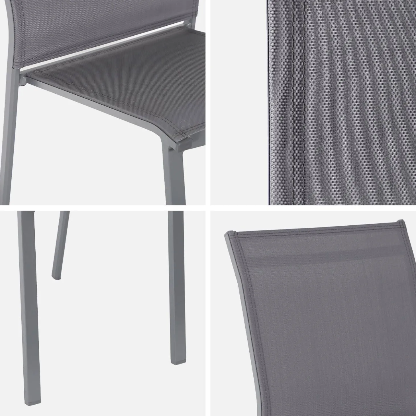 Extendable garden table 180/240.5cm aluminium + 8 chairs