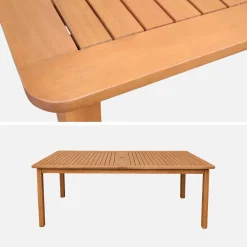 Extendable garden table 200/300cm eucalyptus wood seats 6-12