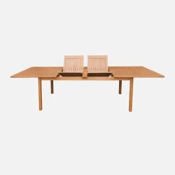 Extendable garden table 200/300cm eucalyptus wood seats 6-12