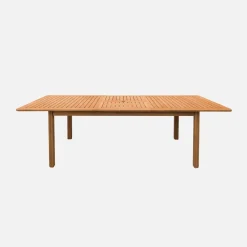 Extendable garden table 180/240cm eucalyptus wood seats 6-8