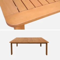 Extendable garden table 180/240cm eucalyptus wood seats 6-8